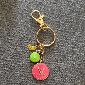 Louis Vuitton Gold, Pink, and Green Key Holder